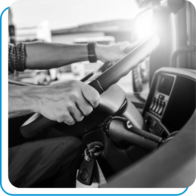 Man driving truck